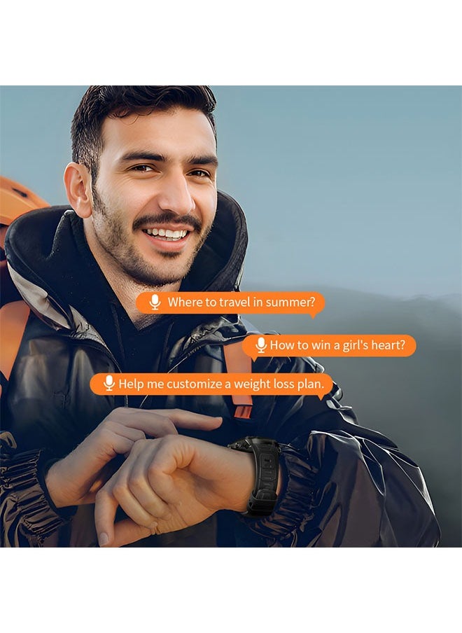 KUMI U5 Pro Smart Sports Watch AMOLED Display Heart Rate Detection 170 Motion Detection Assist Support ChatGPT Waterproof Fitness Watch Wireless Call Compatible with Android iOS