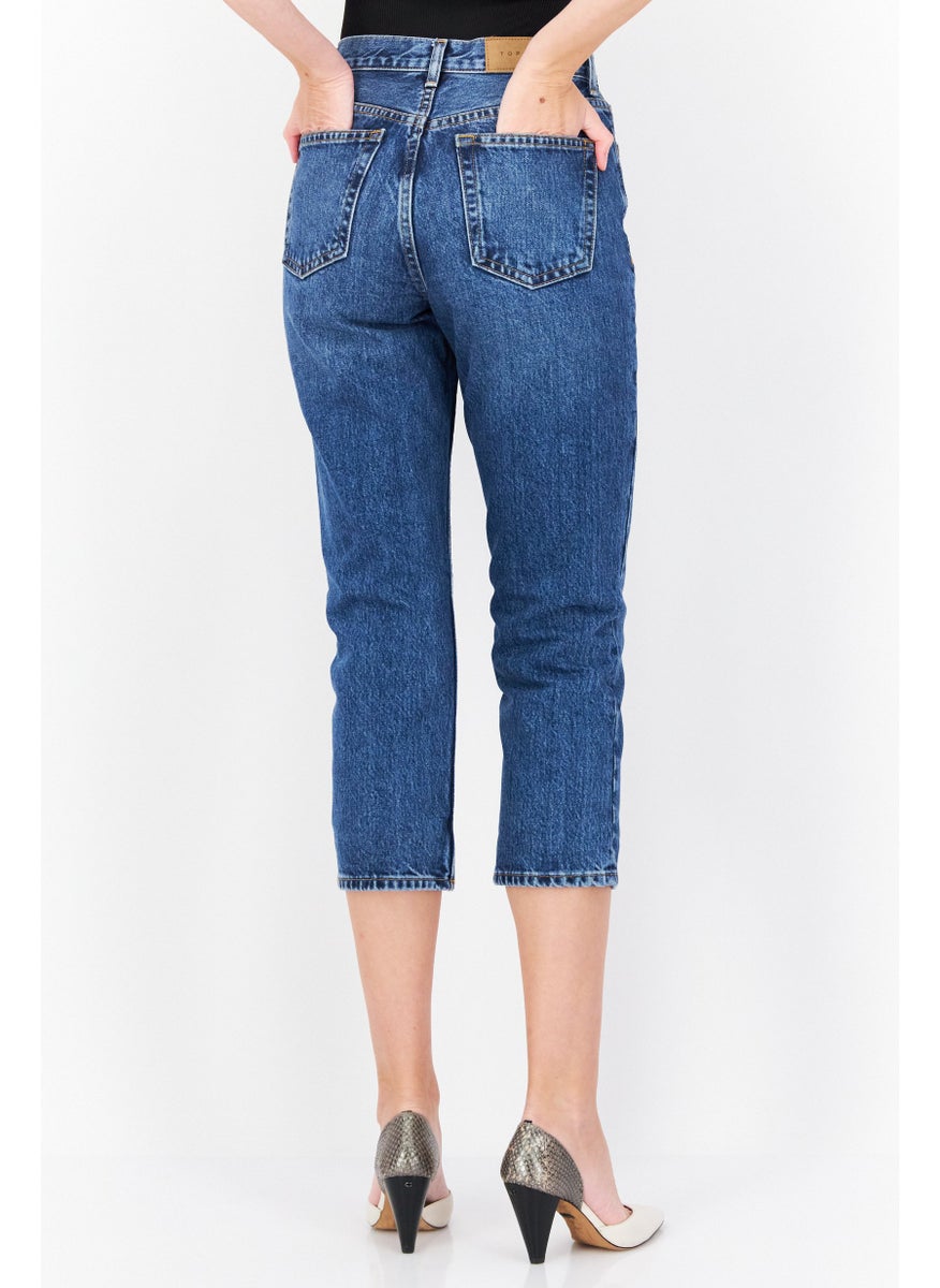 Women Regular Fit Solid Non-Stretchable Jeans, Blue