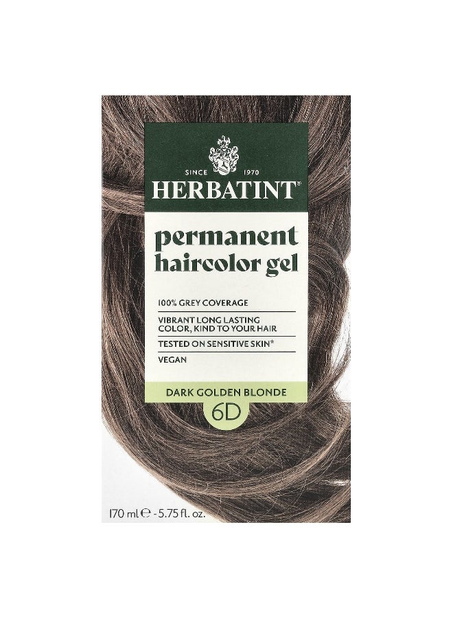 Herbatint, Permanent Haircolor Gel, 6D Dark Golden Blonde, 5.75 fl oz (170 ml)