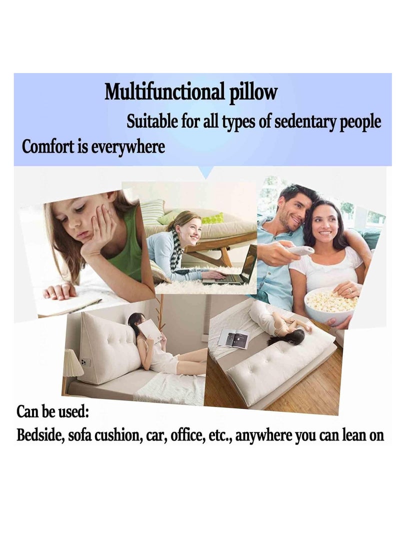 3 in 1 Soft Reading Pillow, Wedge Pillow Sofa, Lumbar Pillow Bed Cushion, Back Support Cushion, Seat Cushion, Neck Support Pillow, Bed Chair Cushion, Headboard Bed Pillow