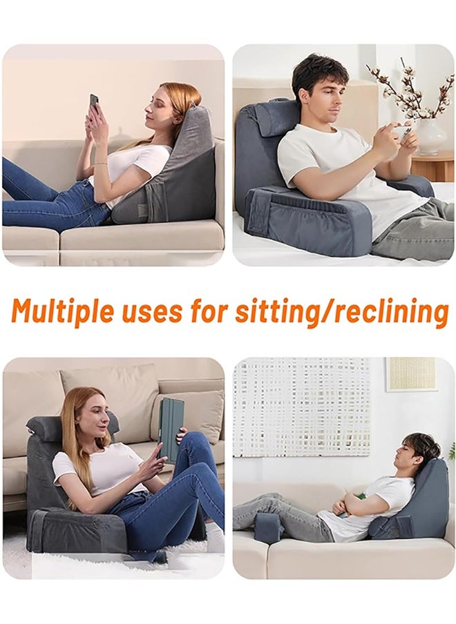 Reading Pillow for Sitting in Bed Adult, Back Pillow for Bed Sitting up, Reading & Bed Rest Pillows for Watching TV/Reading, Gaming, Resting in Bed, Couch or Floor