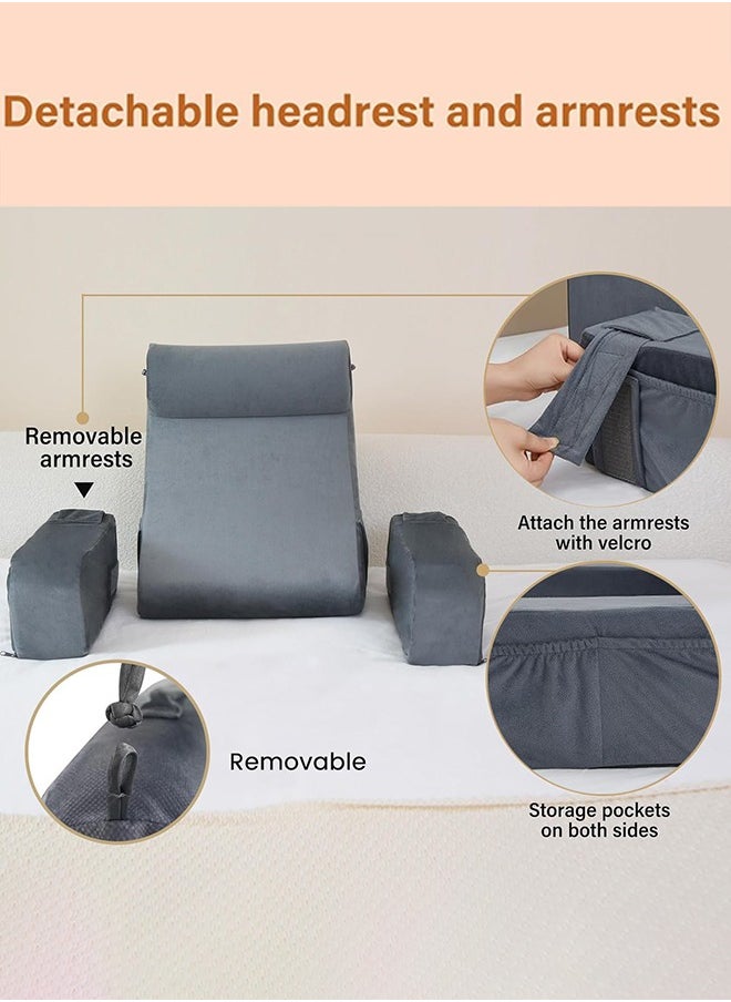 Reading Pillow for Sitting in Bed Adult, Back Pillow for Bed Sitting up, Reading & Bed Rest Pillows for Watching TV/Reading, Gaming, Resting in Bed, Couch or Floor