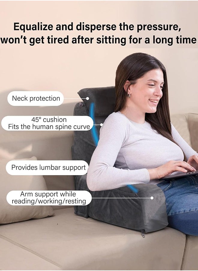 Reading Pillow for Sitting in Bed Adult, Back Pillow for Bed Sitting up, Reading & Bed Rest Pillows for Watching TV/Reading, Gaming, Resting in Bed, Couch or Floor