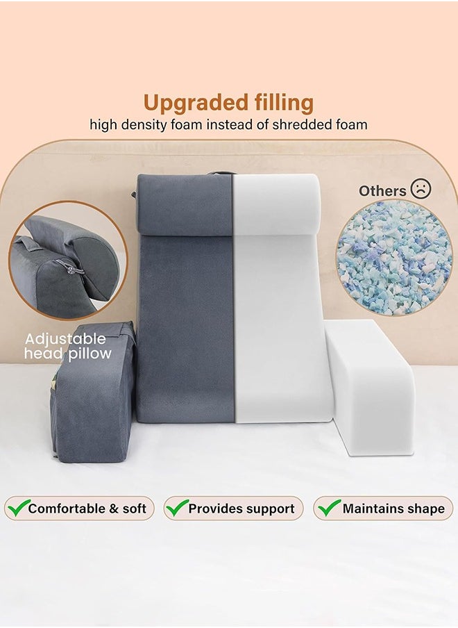Reading Pillow for Sitting in Bed Adult, Back Pillow for Bed Sitting up, Reading & Bed Rest Pillows for Watching TV/Reading, Gaming, Resting in Bed, Couch or Floor