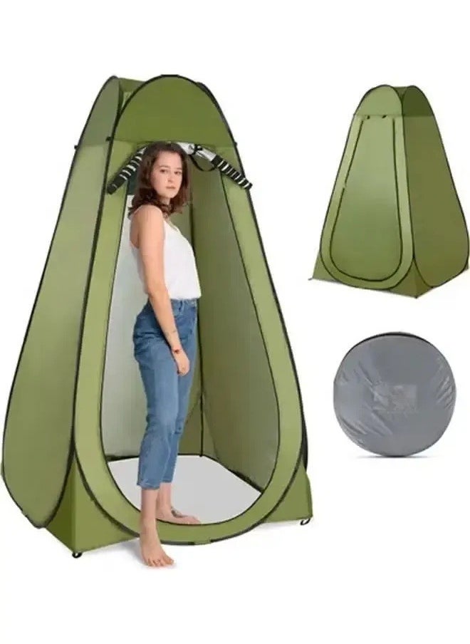 Quick Open Changing Tent 120x120x190cm-Portable Pop Up Privacy Shower Tent Spacious Changing Room for Camping Hiking Beach  Green