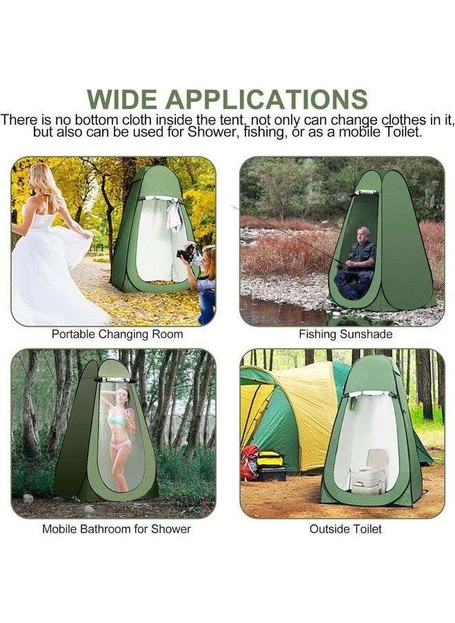 Quick Open Changing Tent 120x120x190cm-Portable Pop Up Privacy Shower Tent Spacious Changing Room for Camping Hiking Beach  Green