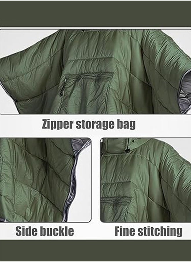 Wearable Hooded Poncho Sleeping Bag for Camping – Portable, Cozy & All-Season Sleeping Bag Gear