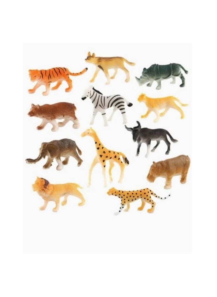 Non-toxic and multicolored jungle animal action figure set for 3 years and up