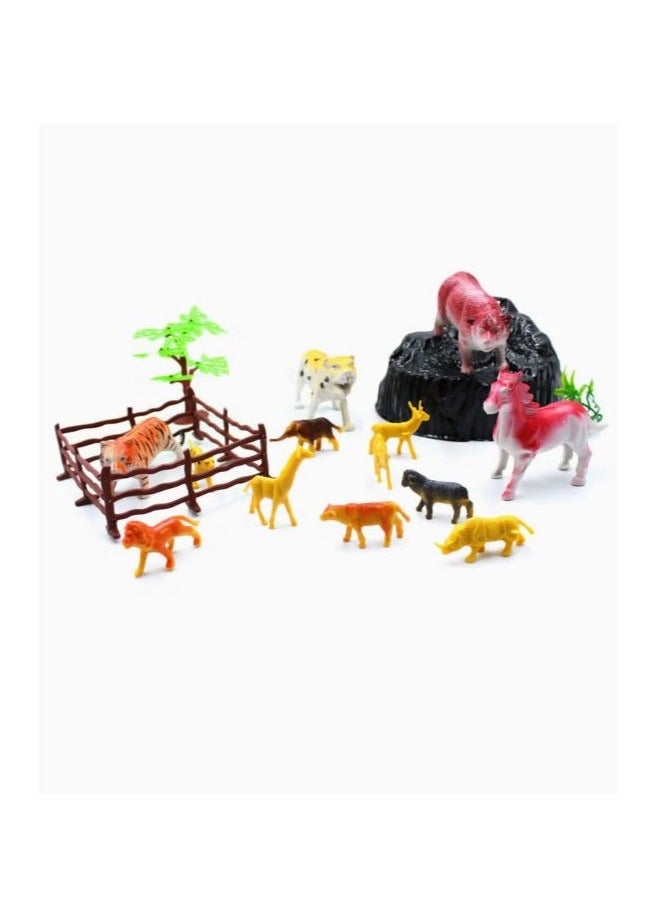 Non-toxic and multicolored jungle animal action figure set for 3 years and up