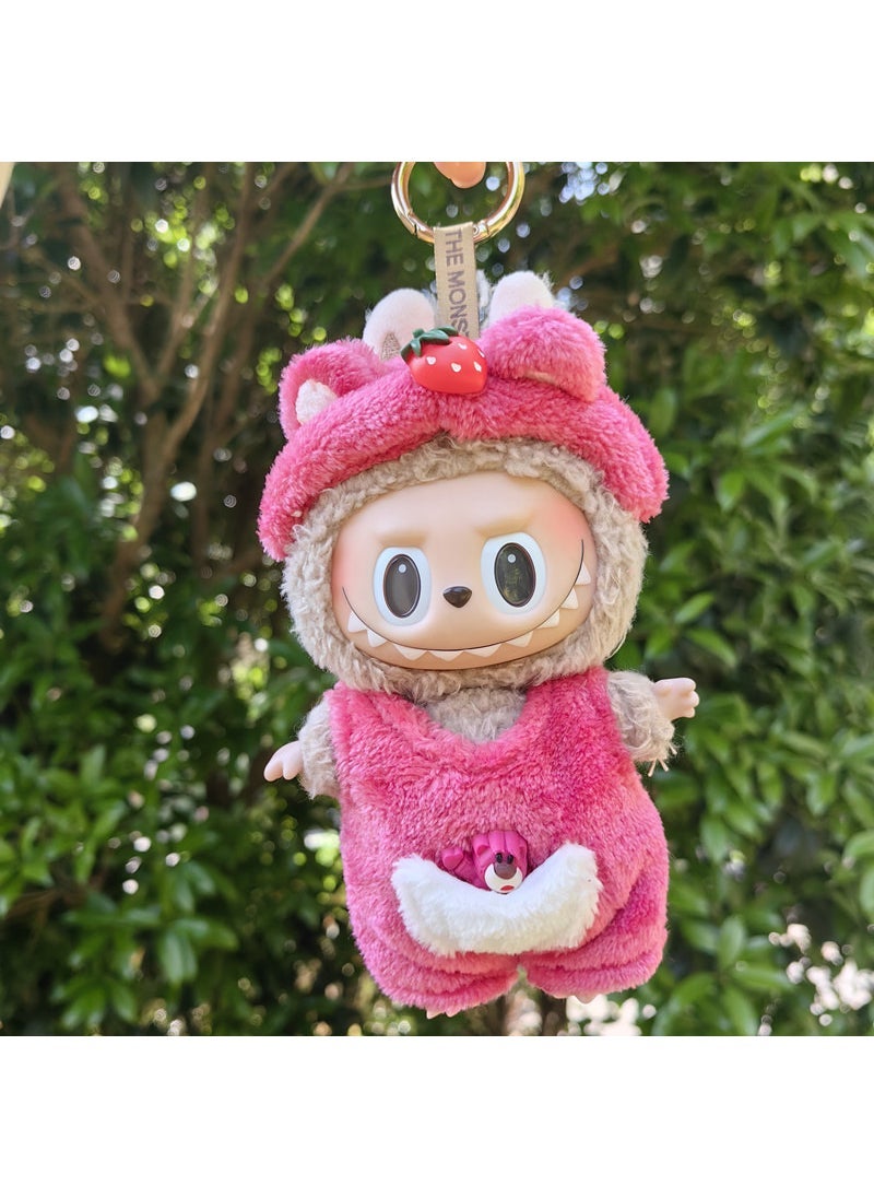 17cm Plush Cartoon Toy Set with Bag and Accessories Mei Mei Bear two-piece set (without baby)