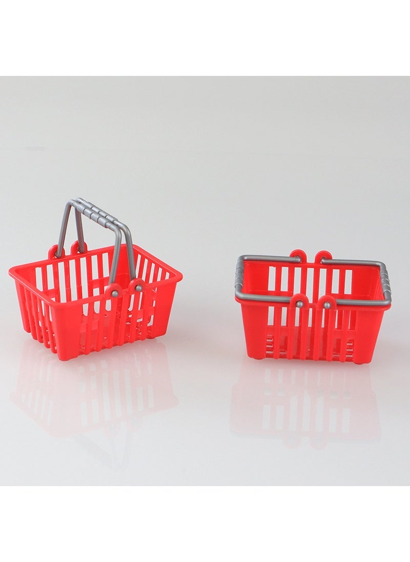 1 x 5 pcs Kids Mini Shopping Basket Toy Set Big Red
