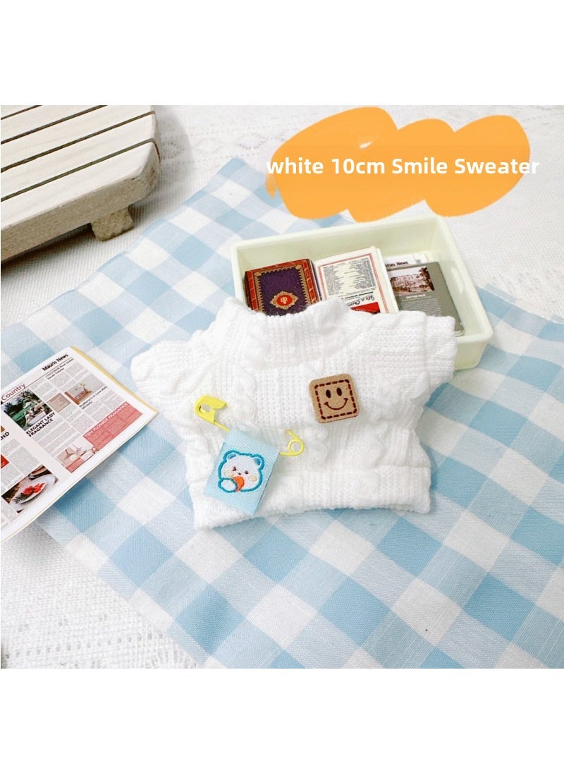 10cm Cotton Doll Plush Starfish 20cm Knit Sweater White 10cm smile sweater