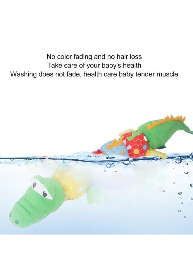 Baby Toys Musical Crocodilian Infant Toys Stuffed Animal Toys with Ruler Design and Ring Bell for Boys Girls 0-12 Months