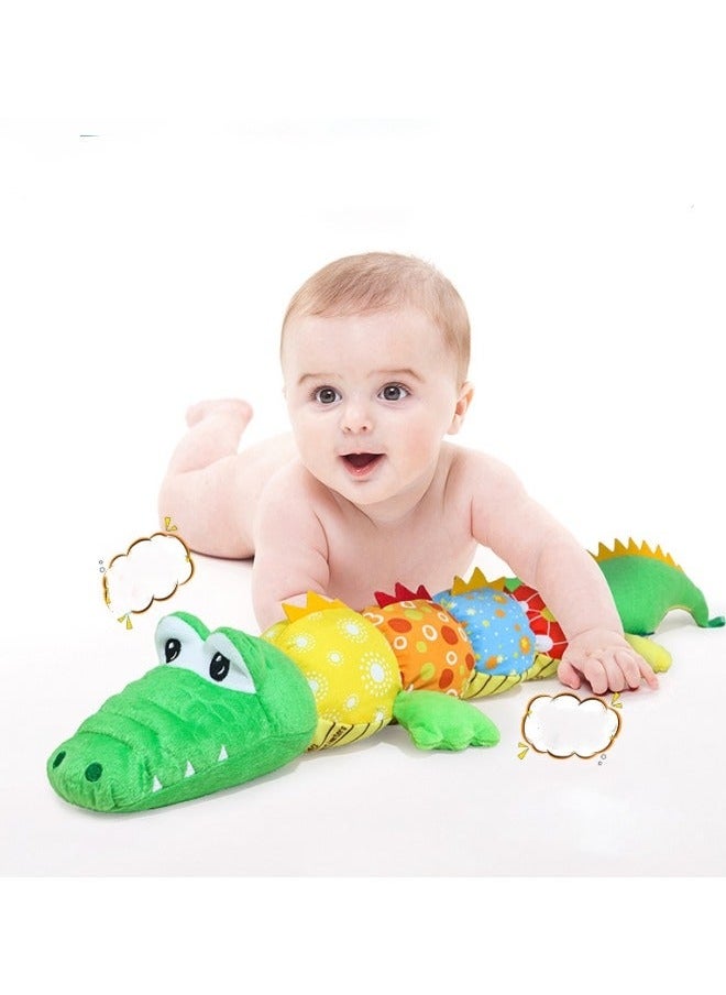 Baby Toys Musical Crocodilian Infant Toys Stuffed Animal Toys with Ruler Design and Ring Bell for Boys Girls 0-12 Months