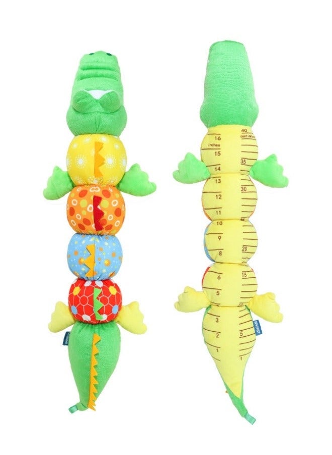 Baby Toys Musical Crocodilian Infant Toys Stuffed Animal Toys with Ruler Design and Ring Bell for Boys Girls 0-12 Months