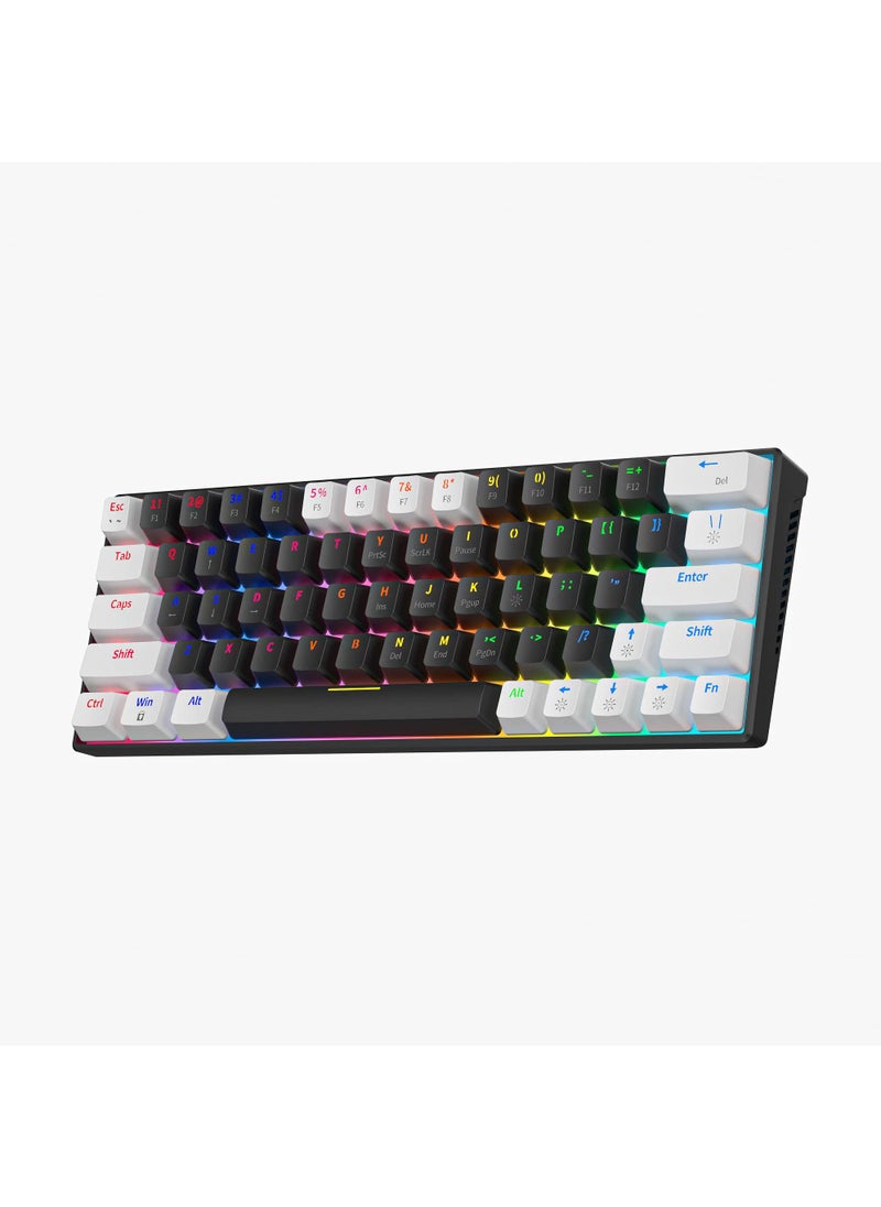 60%  63 Keys  Wired Mechanical Gaming Keyboard RGB Backlit Ultra-Compact Mini Keyboard Waterproof Mini Compact Keyboard for PC/Mac Gamer Typist Travel Easy to Carry on Business Trip