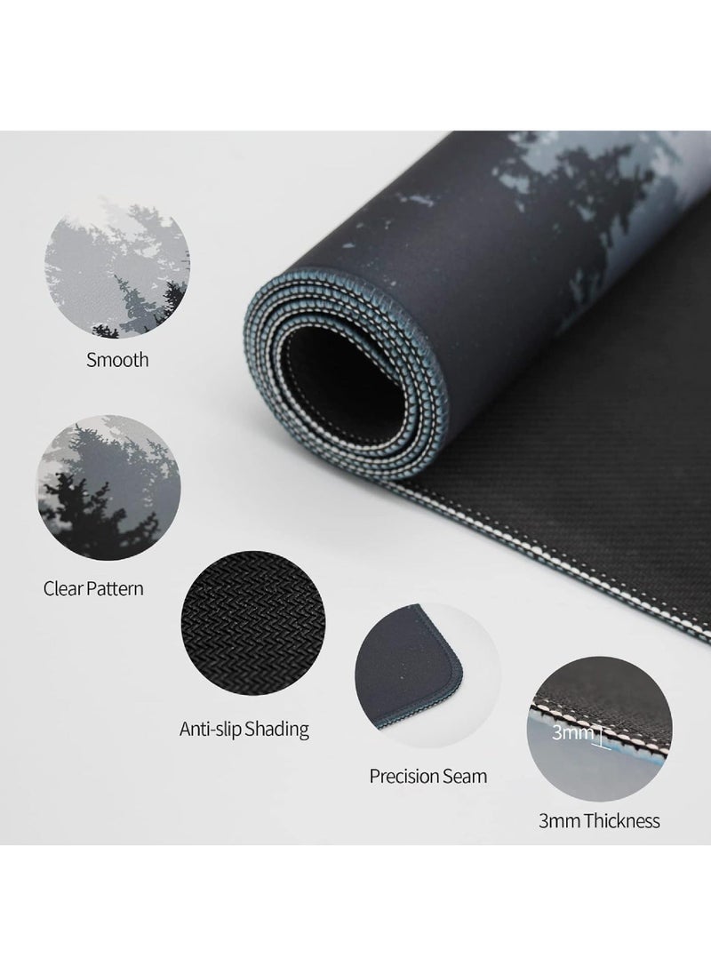 Large Mouse Pad Extended Gaming Mouse Pad Non-Slip Rubber Base Mouse pad Office Desk Mat Smooth Cloth Surface Keyboard Mouse Pads for Computers (800 * 300 * 3mm)Forest