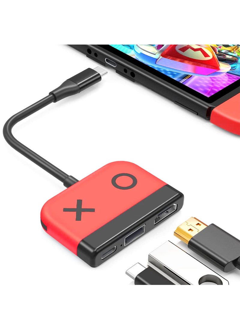 Switch Dock for OLED Nintendo Switch,Portable TV Dock with HDMI USB 3.0 Port and USB C Charging,Travel Dock for Nintendo Switch Steam Deck Samsung MacBook Pro/Air and more