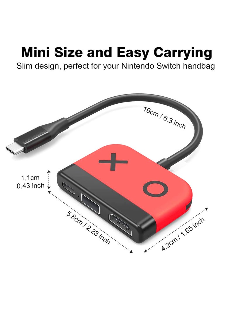 Switch Dock for OLED Nintendo Switch,Portable TV Dock with HDMI USB 3.0 Port and USB C Charging,Travel Dock for Nintendo Switch Steam Deck Samsung MacBook Pro/Air and more