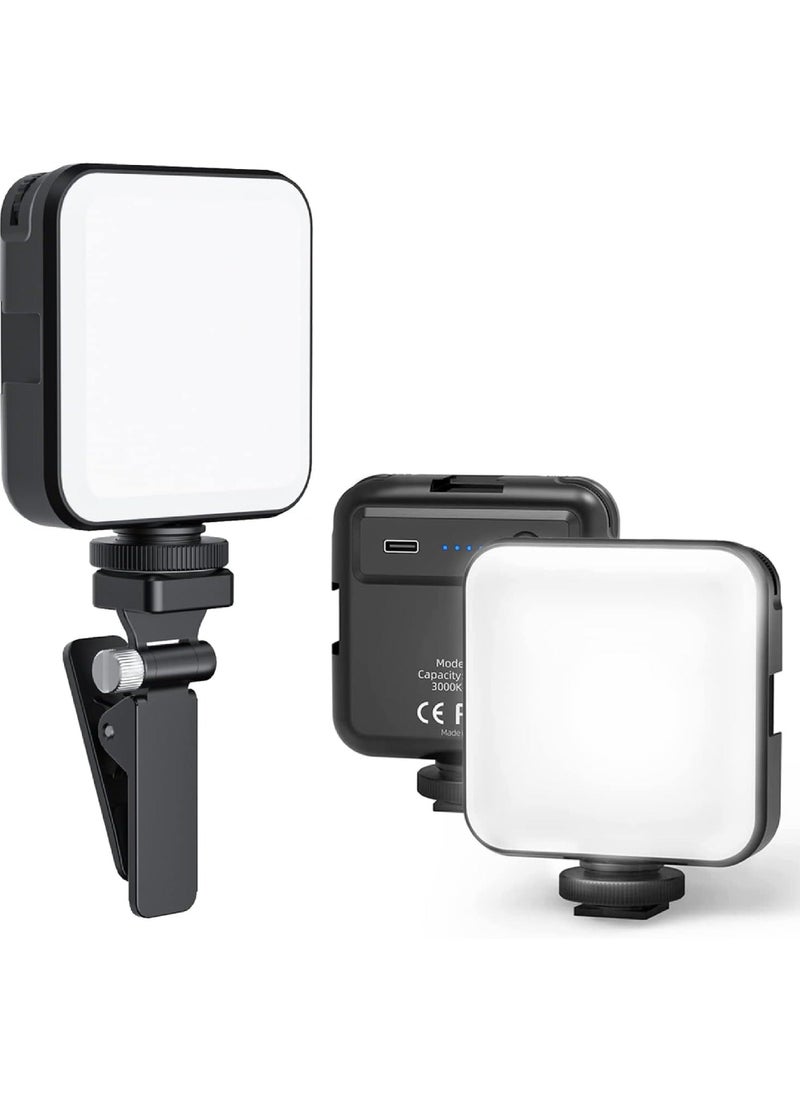 Mobilife LED Video Light Computer Light for Meeting Video Light 100 LED Beads with Clip 3 Cold Shoe Dimmable Rechargeable Video Conference Light Compatible for Camera Selfie Stick Tripod Cellphone