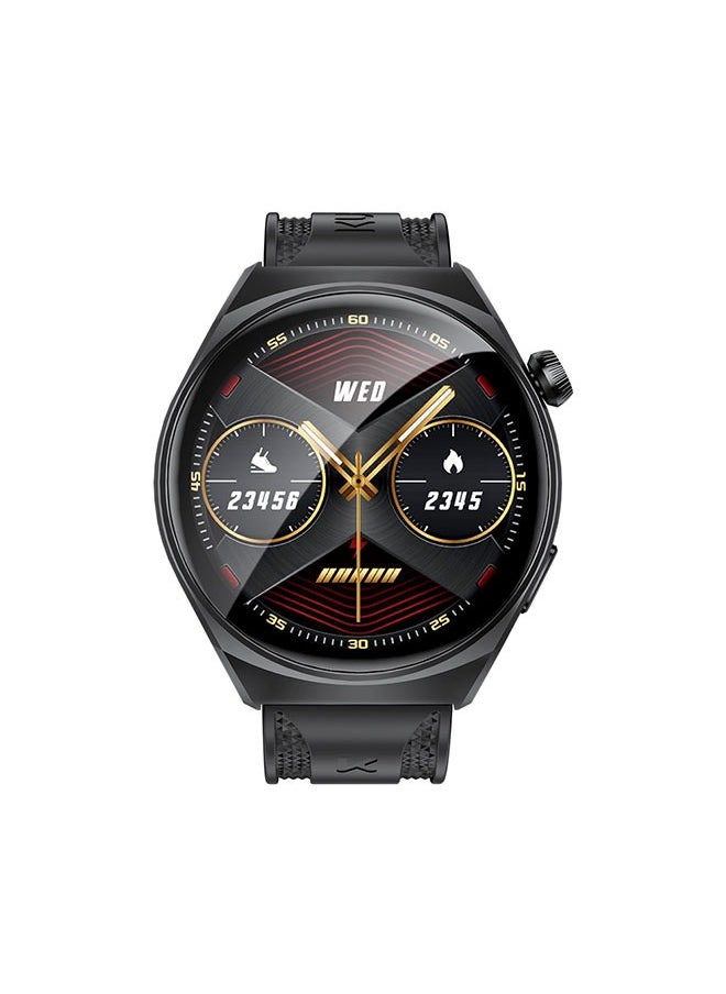 KUMI GW6 Sports Smartwatch AMOLED Display Yoga Exercise 100 Sports Detection Maps Navigation Smart Bracelet Black