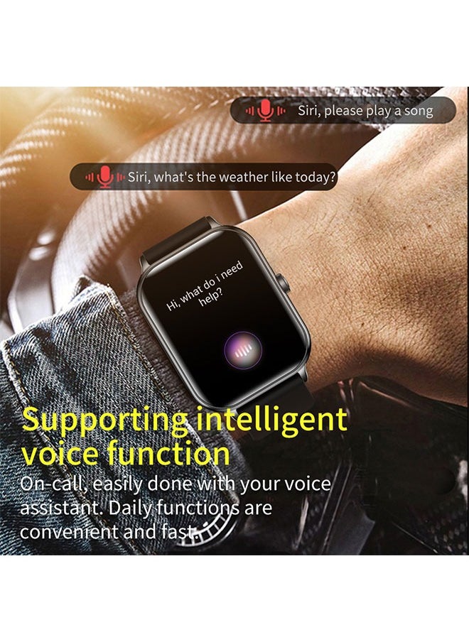 KU6 Smart Sports Watch AMOLED Display Heart Rate Detection 100 Motion Detection Aid Support ChatGPT Waterproof Watch Sleep Heart Rate Detection Compatible with Android iOS Sliver