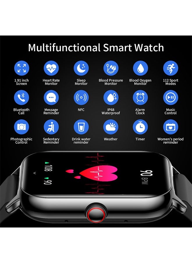 KU6 Smart Sports Watch AMOLED Display Heart Rate Detection 100 Motion Detection Aid Support ChatGPT Waterproof Watch Sleep Heart Rate Detection Compatible with Android iOS Sliver