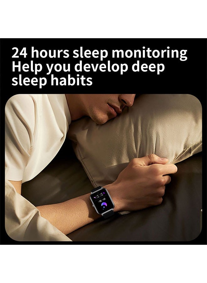 KU6 Smart Sports Watch AMOLED Display Heart Rate Detection 100 Motion Detection Aid Support ChatGPT Waterproof Watch Sleep Heart Rate Detection Compatible with Android iOS Sliver