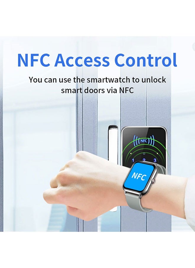 KU6 Smart Sports Watch AMOLED Display Heart Rate Detection 100 Motion Detection Aid Support ChatGPT Waterproof Watch Sleep Heart Rate Detection Compatible with Android iOS Sliver