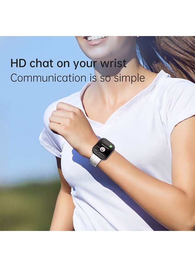 KUMI U6 Smart Sports Watch AMOLED Display 100 Sports Detection Aids Sleep Detection Motion Track Recording Waterproof AI Voice Bracelet Black
