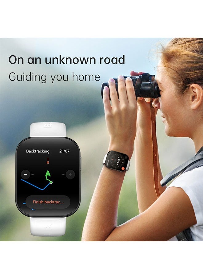 KUMI U6 Smart Sports Watch AMOLED Display 100 Sports Detection Aids Sleep Detection Motion Track Recording Waterproof AI Voice Bracelet Black