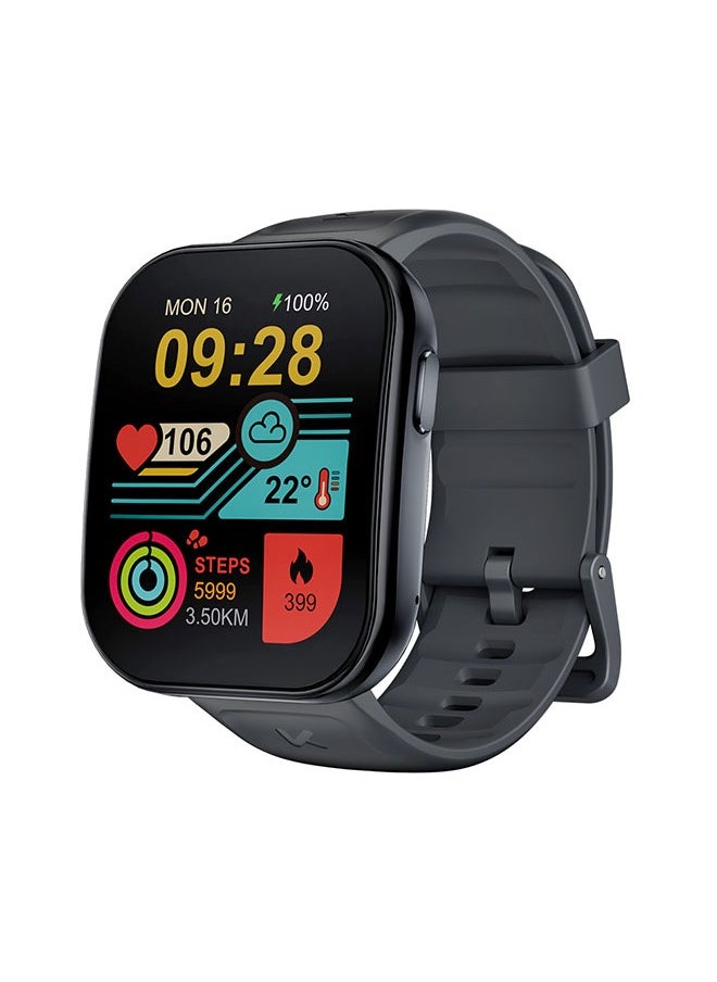 KUMI U6 Smart Sports Watch AMOLED Display 100 Sports Detection Aids Sleep Detection Motion Track Recording Waterproof AI Voice Bracelet Black