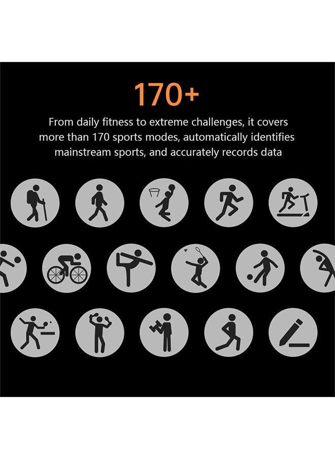 KUMI U5 Pro Smart Sports Watch AMOLED Display Heart Rate Detection 170 Motion Detection Assist Support ChatGPT Waterproof Fitness Watch Wireless Call Compatible with Android iOS silver