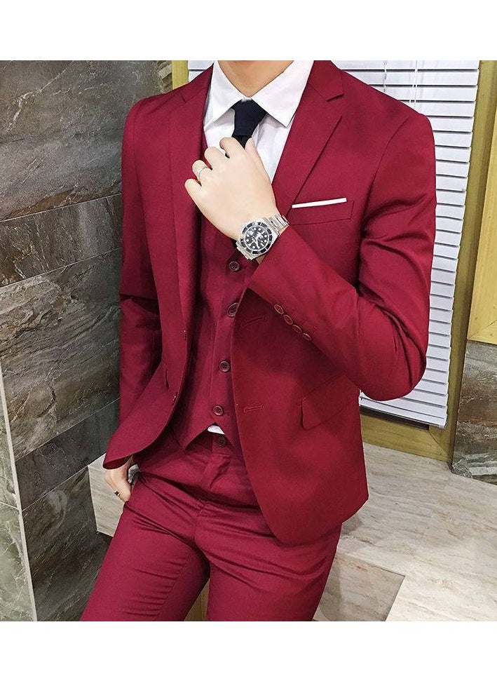 New Men's Slim-fit Suit Set