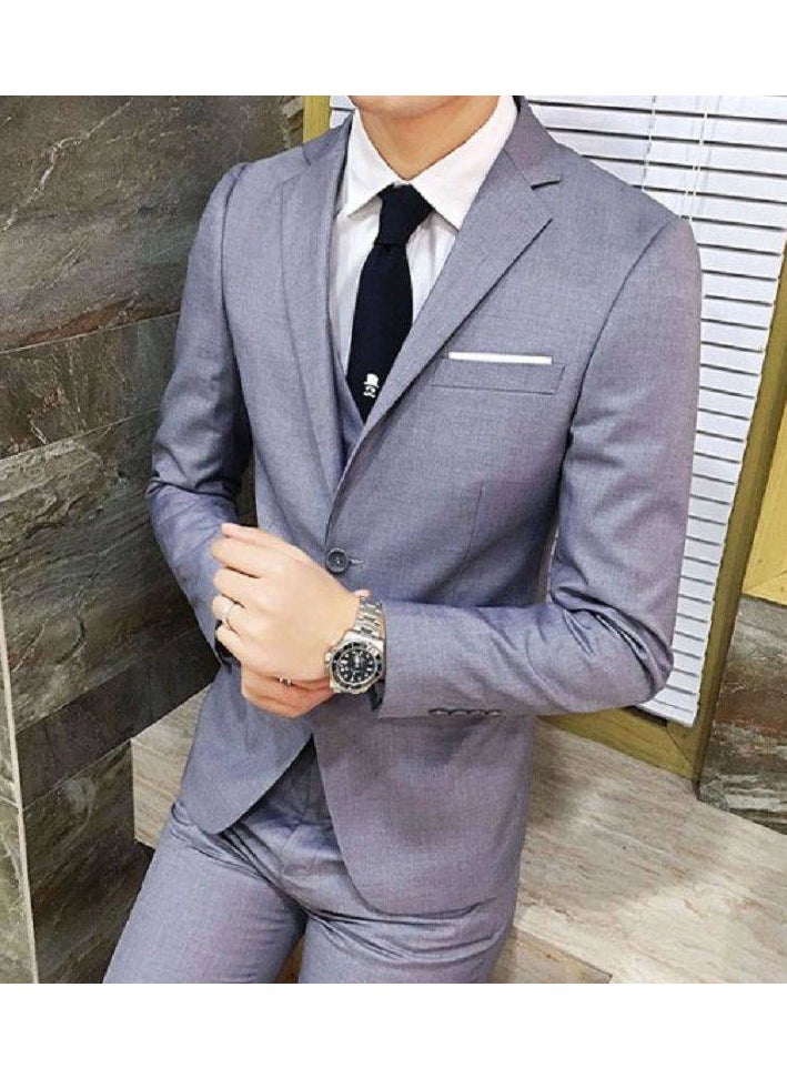 New Men's Slim-fit Suit Set