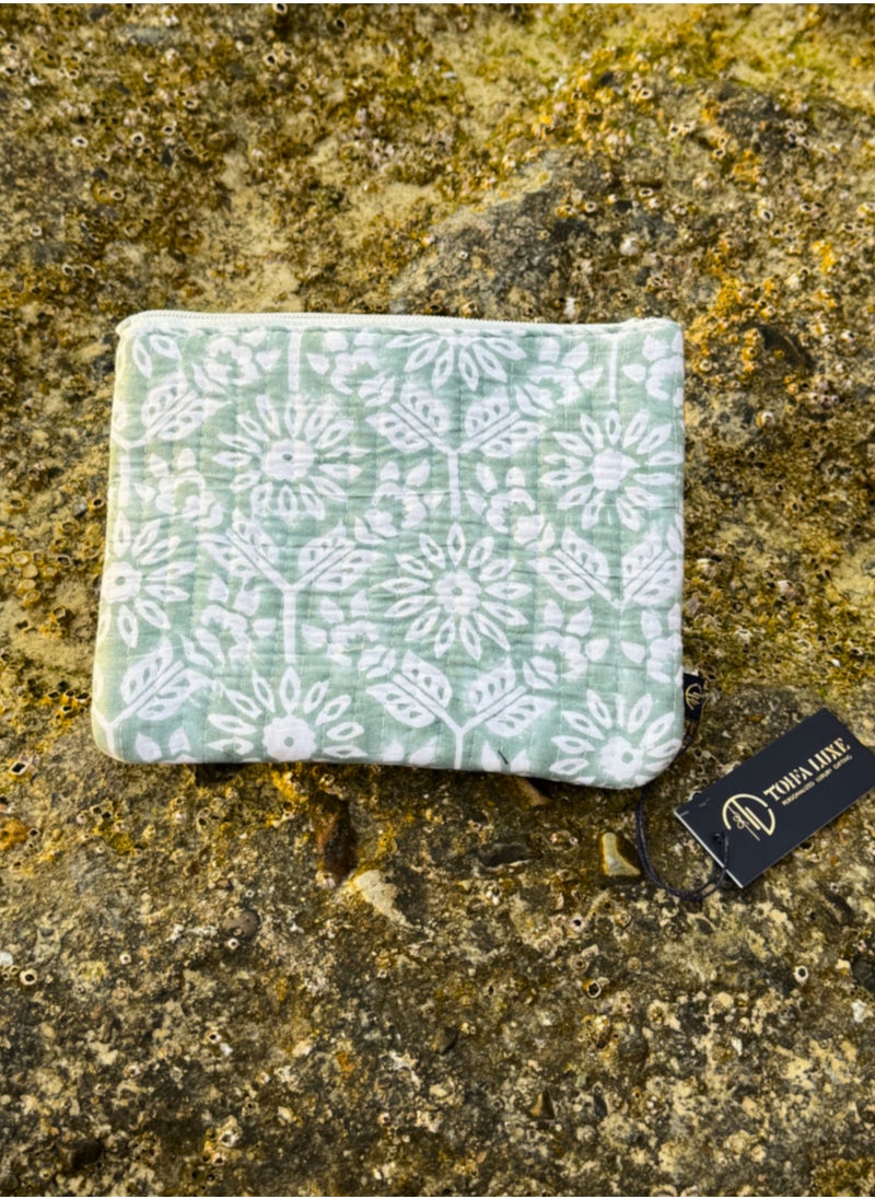 TohfaLuxe Zyra Handmade Block Printed Flat Pouch