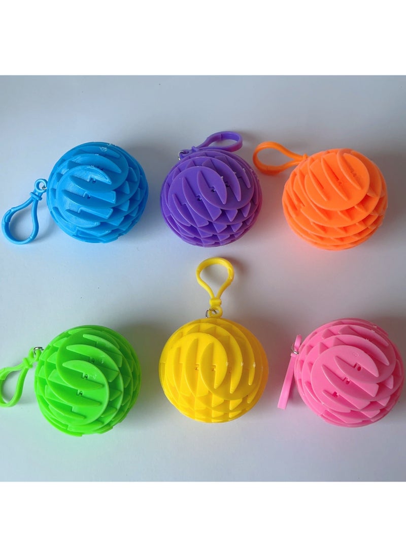 Stress Relief Elastic Ball Sensory Toy Keychain Elastic Tennis 16CM 【with Hook】 color mixed hair