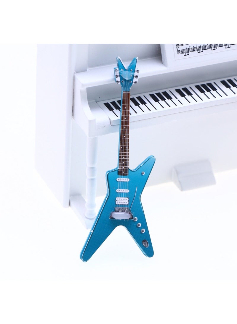 Miniature Dollhouse Electric Guitar Model Blue