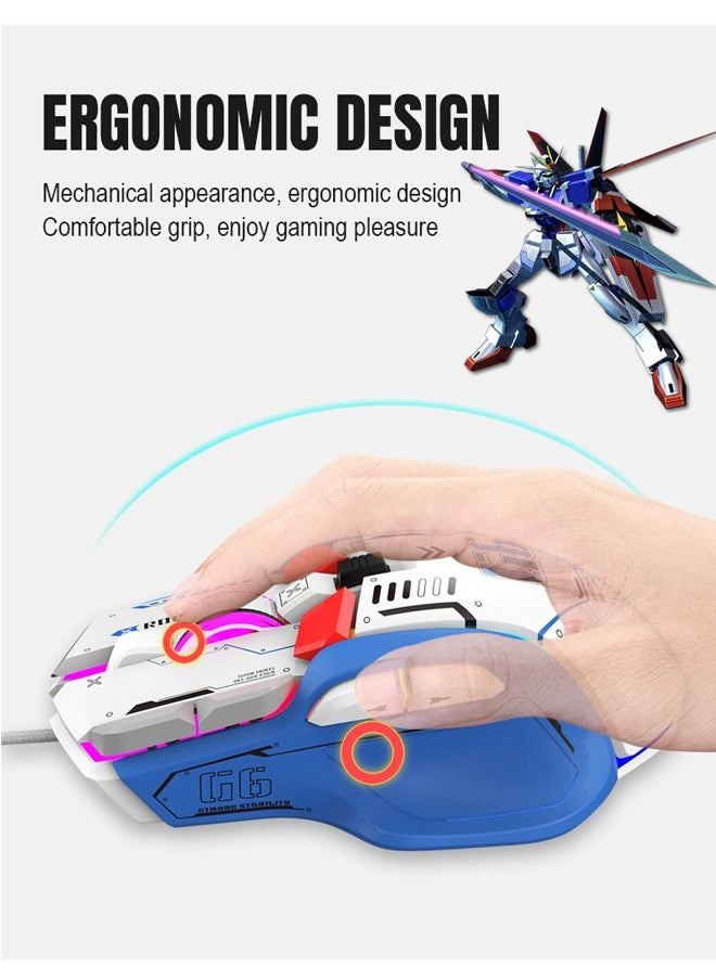 Wired Mouse 10 on 12800 DPI Rgb Backlit Hollow Honeycomb Gaming Mice For PC and Computer Gamer