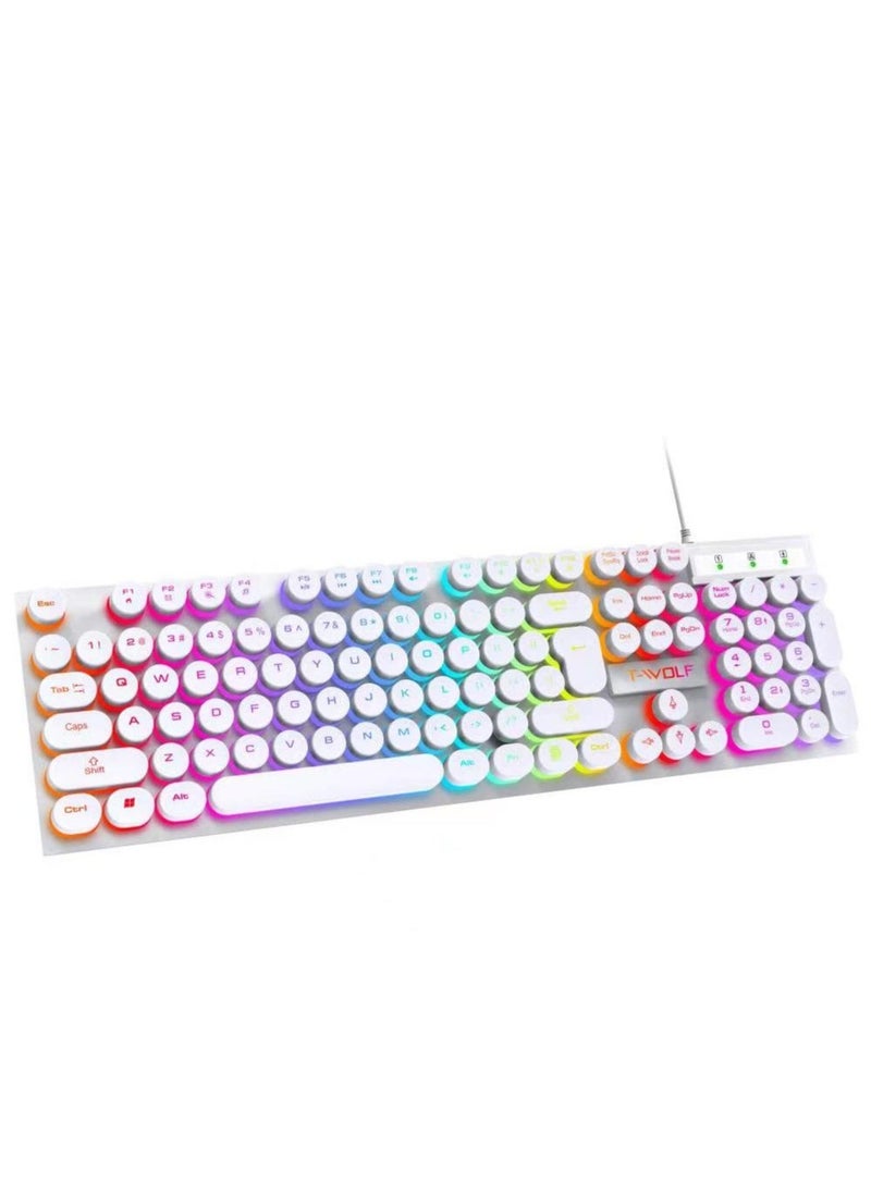 Mechanical Gaming Keyboard RGB Backlit Volume/Lighting Control Knob Fully Programmable 104-Keys Anti-Ghosting Wired Computer Keyboards for Office/Games,Suitable for PC/Ps4/Xbox Gamers