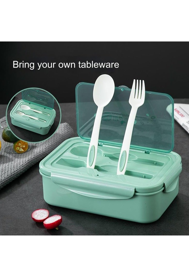 Bento Lunch Box for Kids Adults, 3 Compartments Food Container Ideal Portion Sizes Leak-Proof Bento box for Kids ,With cutlery ,microwave heating Safe, Food-Safe Materials 1400ml