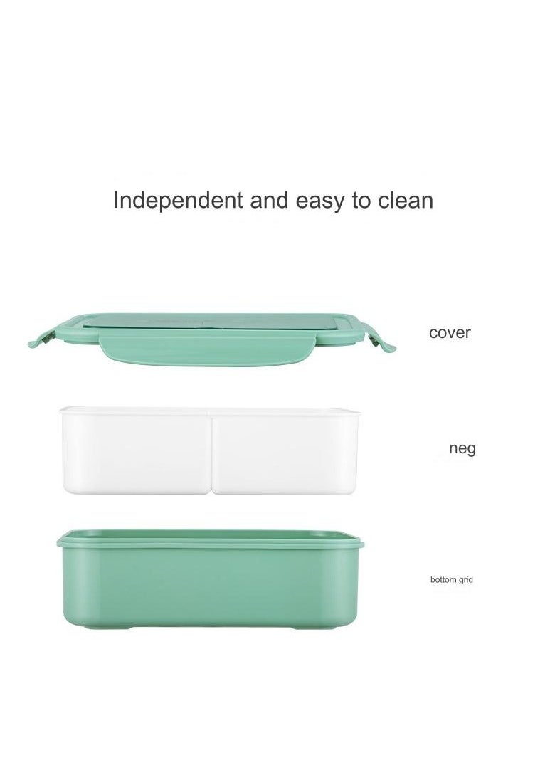 Bento Lunch Box for Kids Adults, 3 Compartments Food Container Ideal Portion Sizes Leak-Proof Bento box for Kids ,With cutlery ,microwave heating Safe, Food-Safe Materials 1400ml