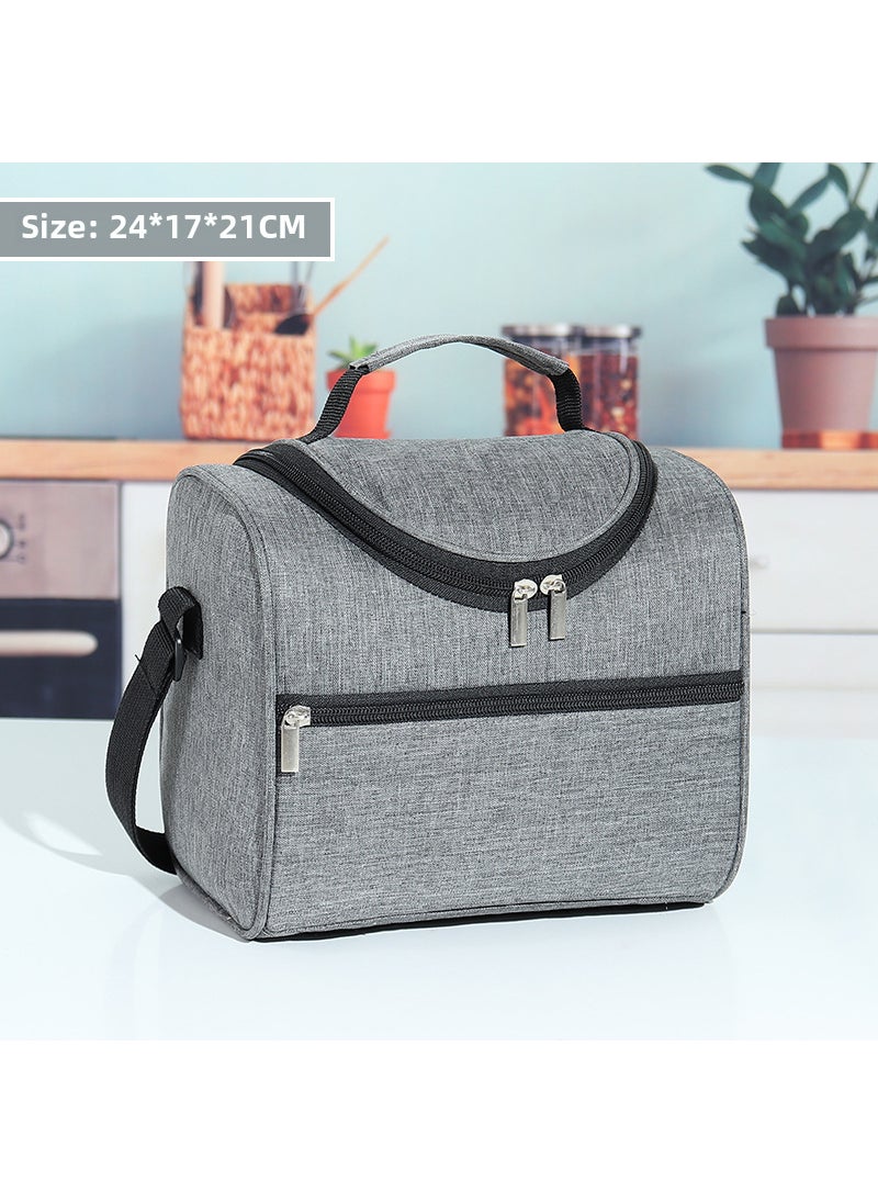 Large Insulated Lunch Bag Aluminum Foil Grey