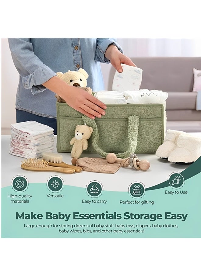 Baby Diaper Caddy Organizer,Versatile Baby Storage Basket for Diapers and Baby Wipes,Large Capacity Baby Baskets ,Perfect for Baby Showers, Car Caddy Organizer,Nursery Diaper Organizer