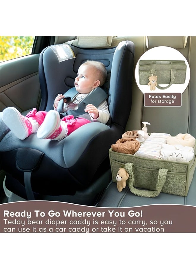 Baby Diaper Caddy Organizer,Versatile Baby Storage Basket for Diapers and Baby Wipes,Large Capacity Baby Baskets ,Perfect for Baby Showers, Car Caddy Organizer,Nursery Diaper Organizer