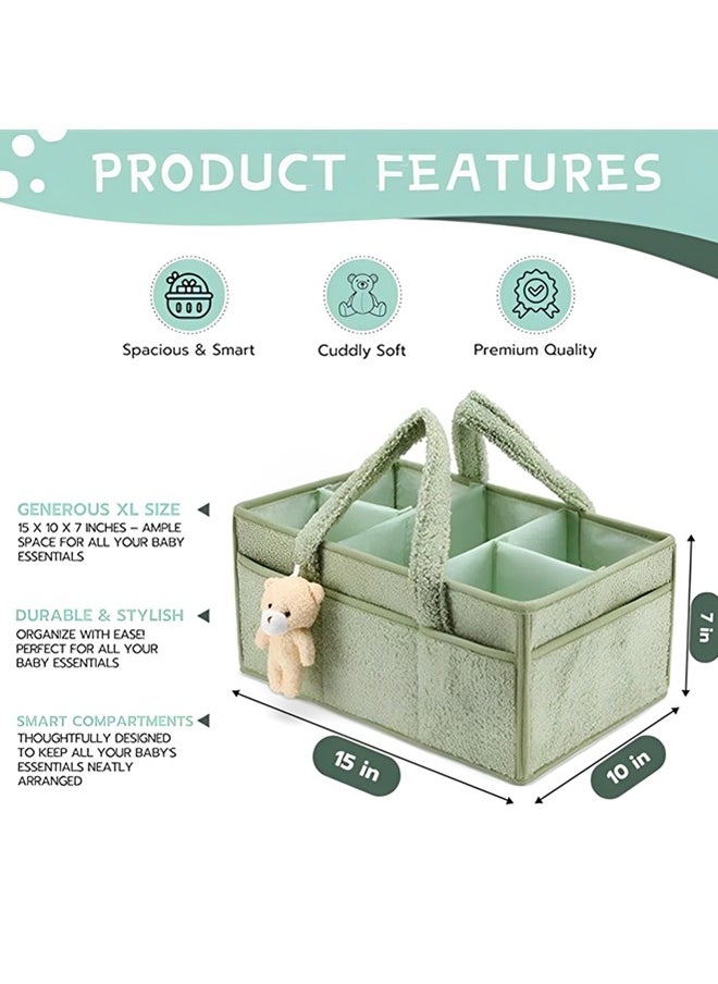 Baby Diaper Caddy Organizer,Versatile Baby Storage Basket for Diapers and Baby Wipes,Large Capacity Baby Baskets ,Perfect for Baby Showers, Car Caddy Organizer,Nursery Diaper Organizer