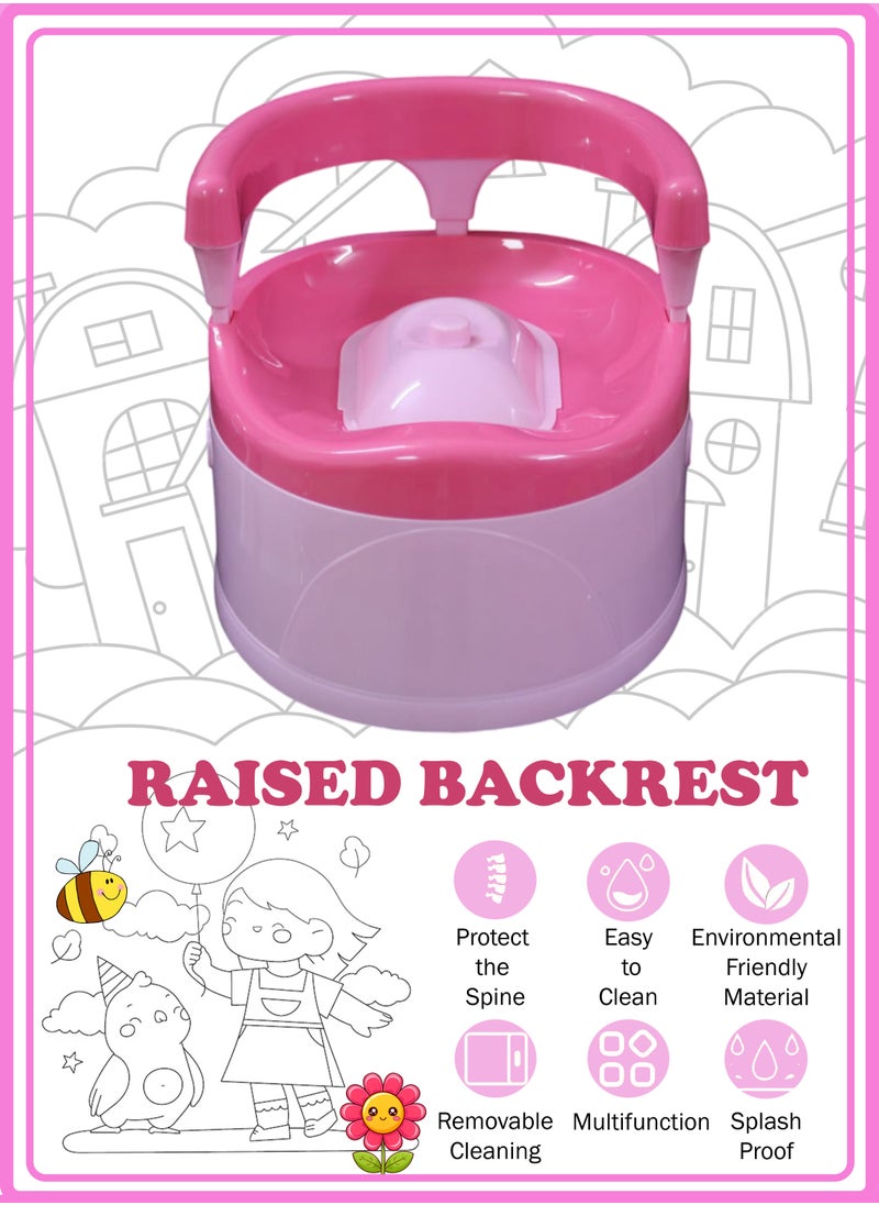 Baby Potty Training Seat Portable Splash Proof with Lid and Backrest Multifunctional Potty Chair for Baby Toddlers Kids with Detachable Groove Easy to Clean Smooth Handle Baby Potty Chair