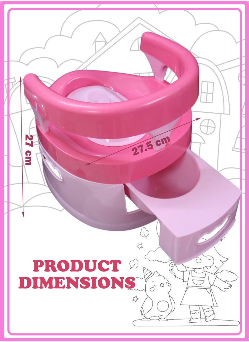 Baby Potty Training Seat Portable Splash Proof with Lid and Backrest Multifunctional Potty Chair for Baby Toddlers Kids with Detachable Groove Easy to Clean Smooth Handle Baby Potty Chair