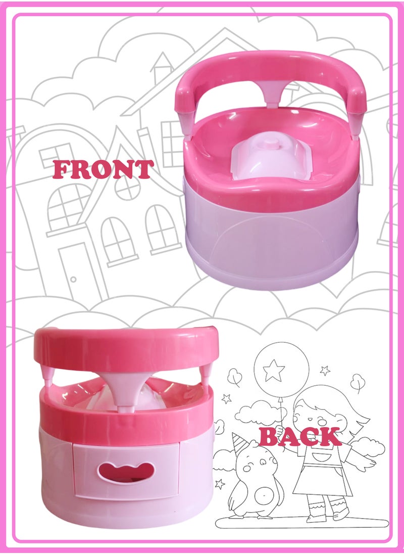 Baby Potty Training Seat Portable Splash Proof with Lid and Backrest Multifunctional Potty Chair for Baby Toddlers Kids with Detachable Groove Easy to Clean Smooth Handle Baby Potty Chair
