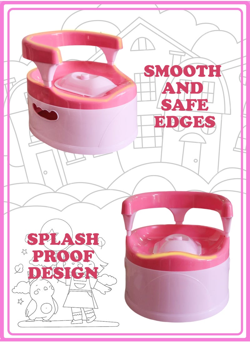 Baby Potty Training Seat Portable Splash Proof with Lid and Backrest Multifunctional Potty Chair for Baby Toddlers Kids with Detachable Groove Easy to Clean Smooth Handle Baby Potty Chair
